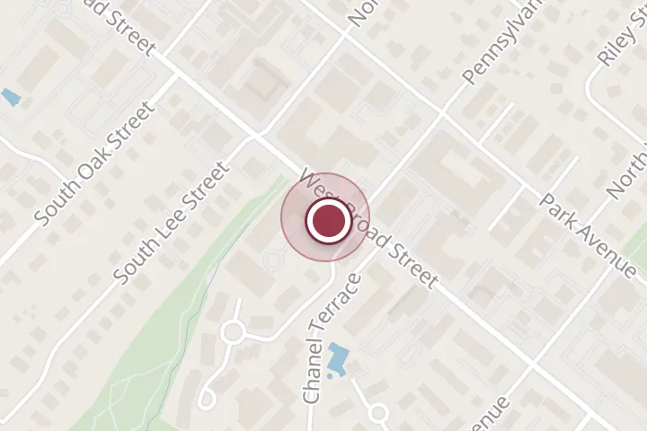 Street map around 513 W Broad St Ste 130, Falls Church, with a pin at Harvey's