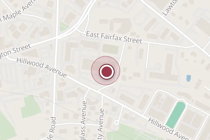 Street map around 163 Hillwood Ave, Falls Church, with a pin at Hillwood Nails Spa & Lashes