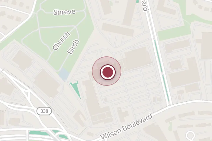 Street map around 6763 Wilson Blvd Rm 8, Falls Church, with a pin at Hoang Tho Barber Shop
