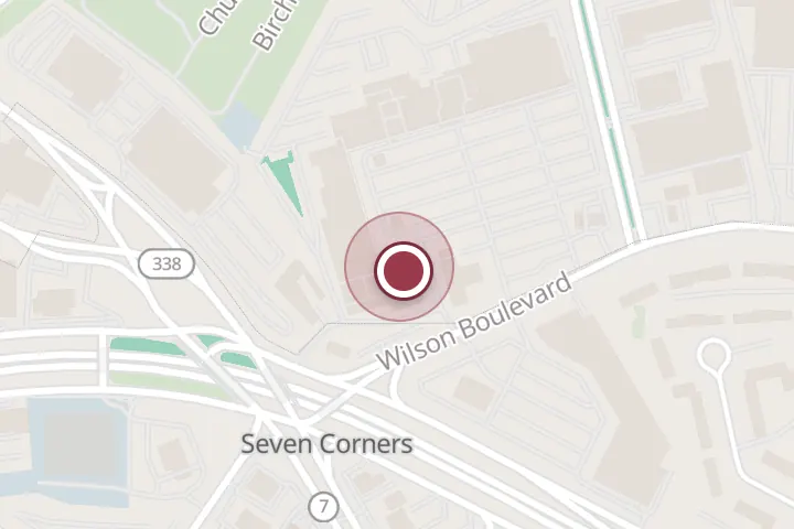 Street map around 6795 Wilson Blvd #32, Falls Church, with a pin at Hoang Viet Restaurant