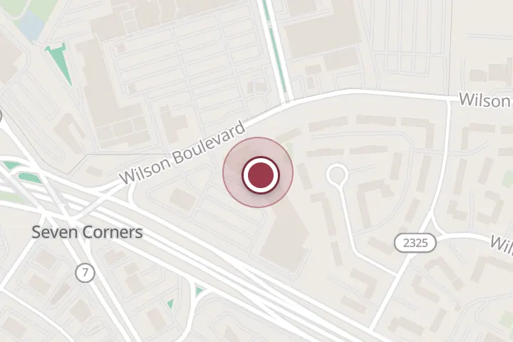 Street map around 6286 Arlington Blvd, Falls Church, with a pin at Hong Kong Pearl Seafood Restaurant
