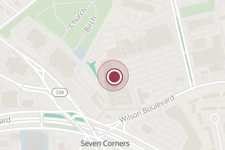 Street map around Sidewalk Stores, 6785 Wilson Blvd, Falls Church, with a pin at Huong Viet Restaurant