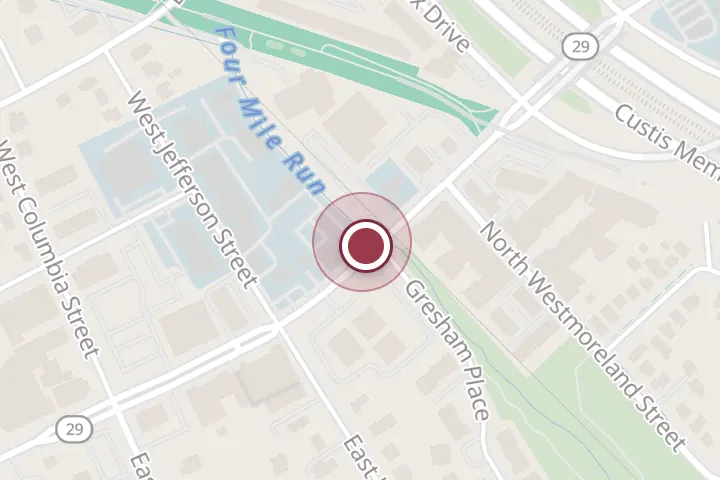 Street map around 551 N Washington St, Falls Church, with a pin at IM Autohaus