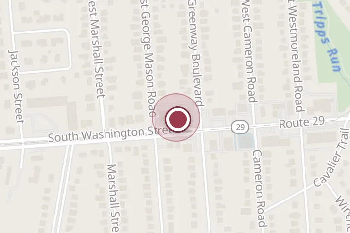 Street map around 900 S Washington St #114, Falls Church, with a pin at Image Painting