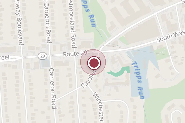Street map around 7161 Lee Hwy, Falls Church, with a pin at Italian Cafe