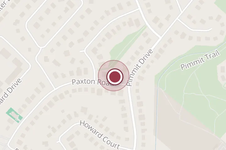 Street map around 7334 Paxton Road, Pimmit Dr, Falls Church, with a pin at J&J Construction