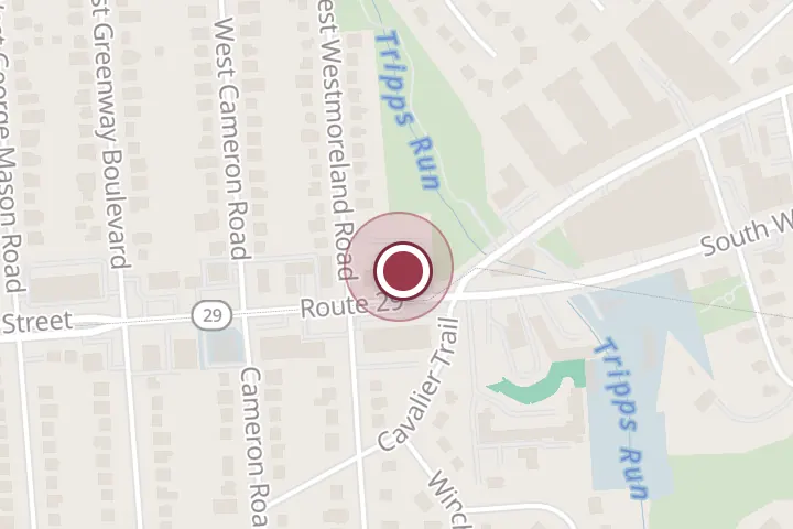 Street map around 624 S Washington St, Falls Church, with a pin at JB AUTO SERVICES LLC