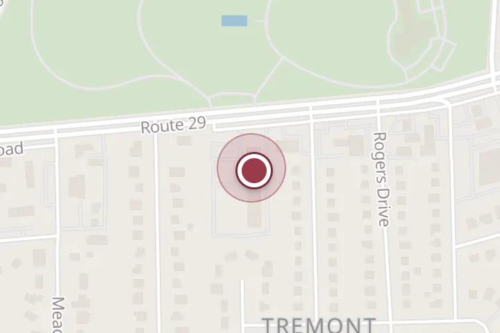 Street map around 7481 US-29, Falls Church, with a pin at JGL MOBILE CLEANING LLC