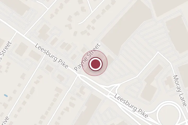 Street map around 3403 Payne St, Falls Church, with a pin at Joan Gift Store Inc