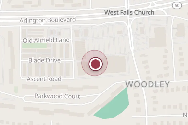 Street map around 7245 Arlington Blvd #223, Falls Church, with a pin at John Moore - State Farm Insurance Agent