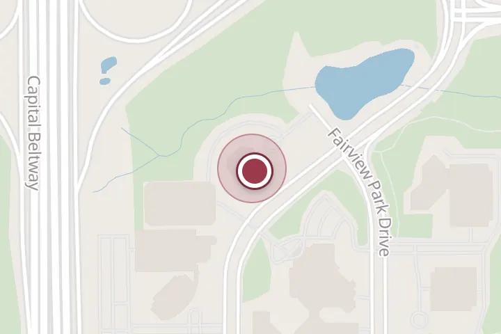 Street map around 3110 Fairview Park Dr #200, Falls Church, with a pin at Joseph Dao - Redfin Agent