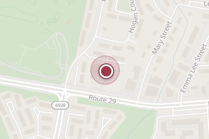 Street map around 7810 Lee Hwy, Falls Church, with a pin at Kariju (Japanese Fried Chicken)