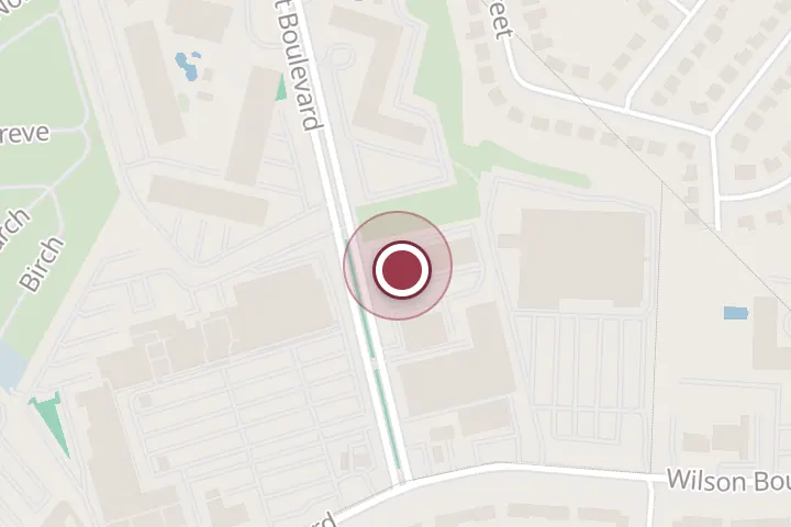 Street map around 430 Roosevelt Blvd, Falls Church, with a pin at Koons Ford Collision Center
