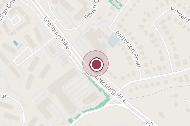 Street map around 7500 Leesburg Pike #12b, Falls Church, with a pin at Krystal Nail Spa - Falls Church