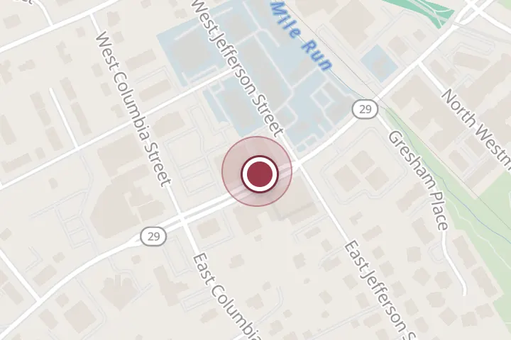 Street map around 407 N Washington St #200, Falls Church, with a pin at L.F. Jennings, Inc.