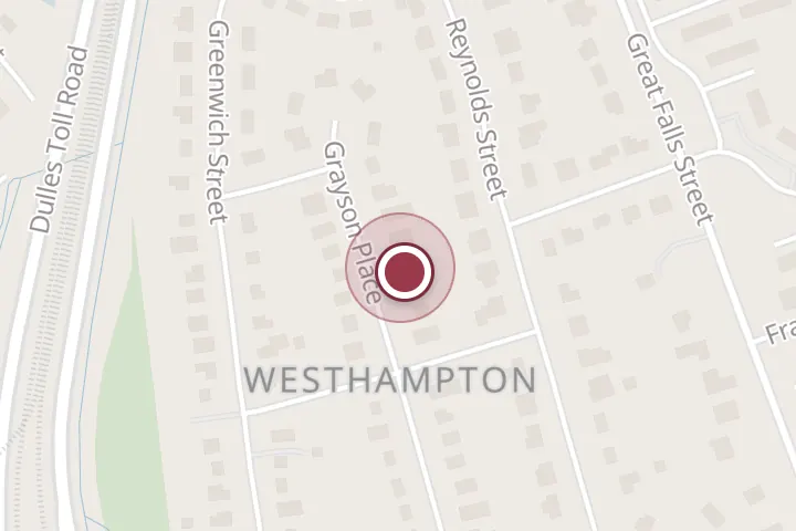 Street map around 2113 Grayson Pl, Falls Church, with a pin at La Petite Brioche