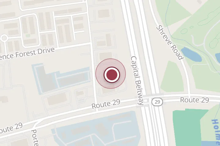 Street map around 2841 Hartland Rd #338, Falls Church, with a pin at Liam & Sons Carpet Cleaners