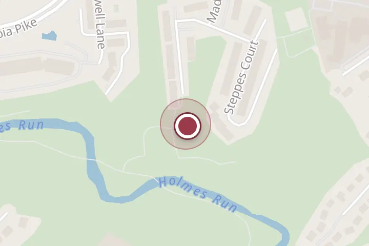 Street map around 5921 Summers Ln, Falls Church, with a pin at Lillian Carey Park
