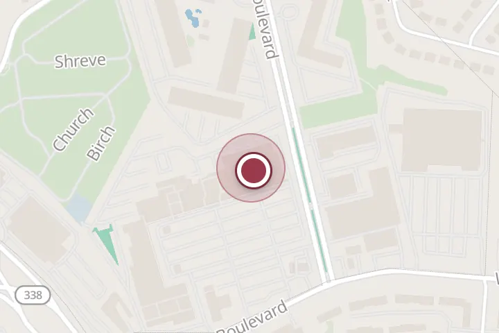 Street map around 6751 Wilson Blvd, Falls Church, with a pin at Lilly's Dumpling House