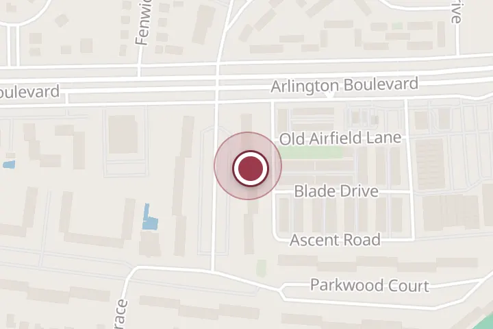 Street map around 3205 Allen St Apt 203, Falls Church, with a pin at Limni’s Lawnservice