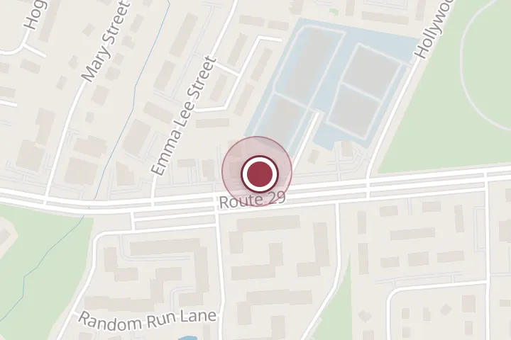 Street map around 7638 US-29, Falls Church, with a pin at Lotus Spa & iLash Nail Salon Lash PMU Falls Church VA