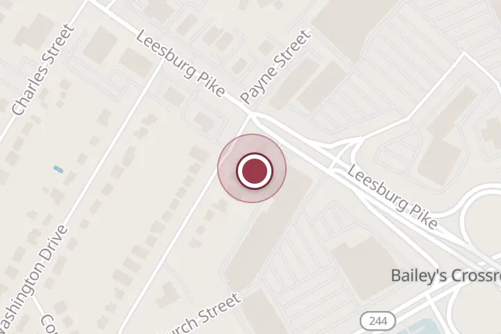 Street map around 3425 Payne St, Falls Church, with a pin at Luiggi_barber