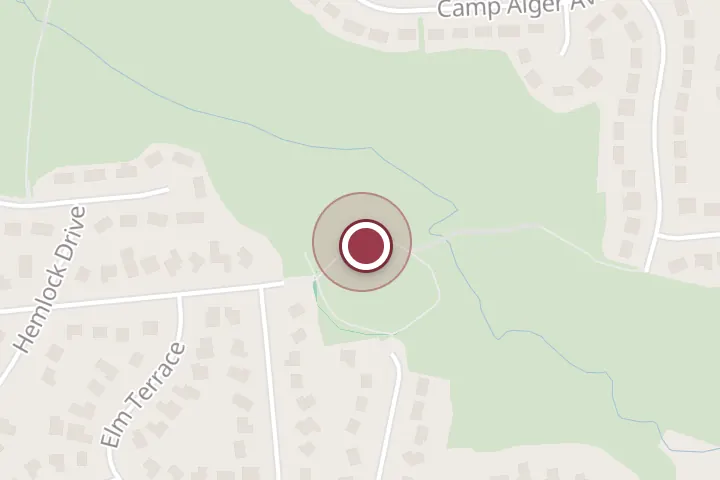Street map around 7624 Holmes Run Dr, Falls Church, with a pin at Luria Park
