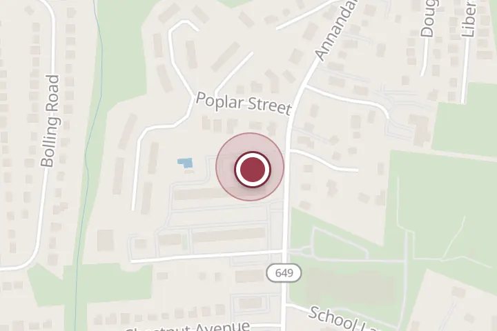 Street map around 2838 Annandale Rd, Falls Church, with a pin at M&M All Cleaning Services, LLC.
