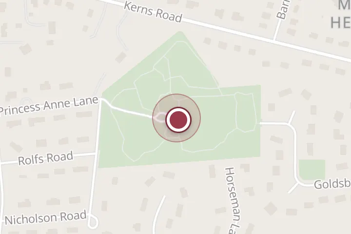 Street map around 3301 Hawthorne Ln, Falls Church, with a pin at M.White Gardens