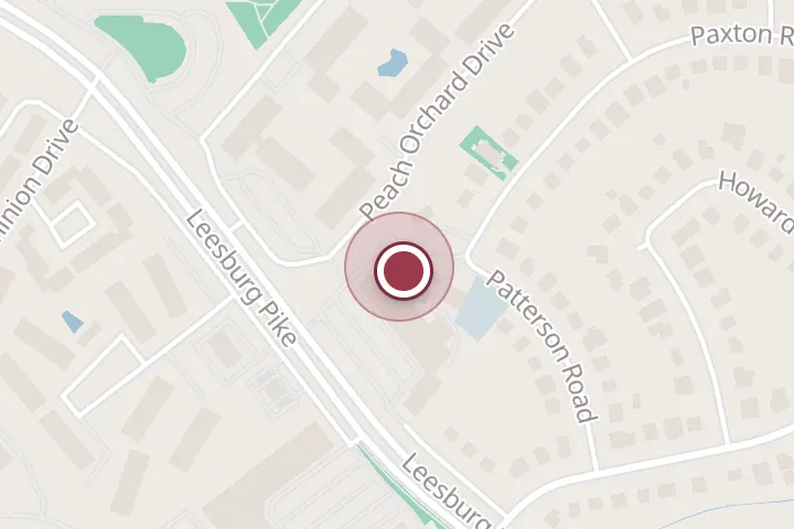 Street map around 2036 Peach Orchard Dr, Falls Church, with a pin at Make You Clean Carpet & Hardwood Cleaning