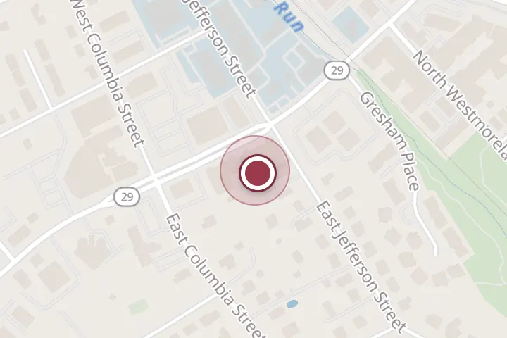 Street map around 450 N Washington St Suite M, Falls Church, with a pin at Man Ngo - Better Homes and Gardens Real Estate Premier
