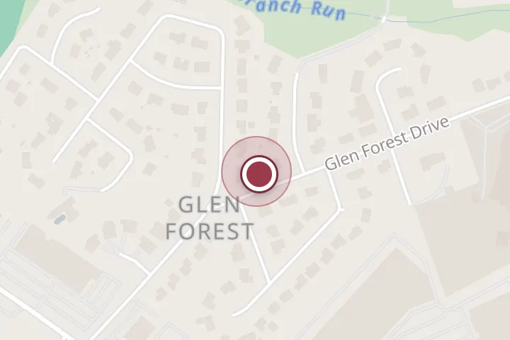 Street map around 5852 Glen Forest Dr, Falls Church, with a pin at Mario Ovando