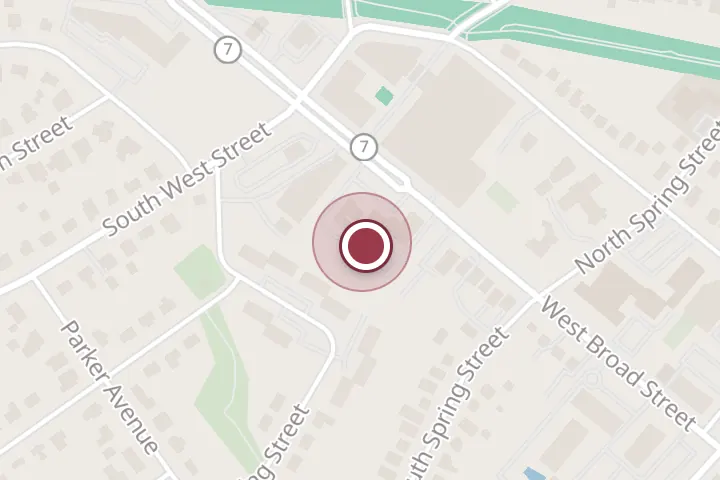 Street map around 121 Rowell Ct, Falls Church, with a pin at Master Engravers