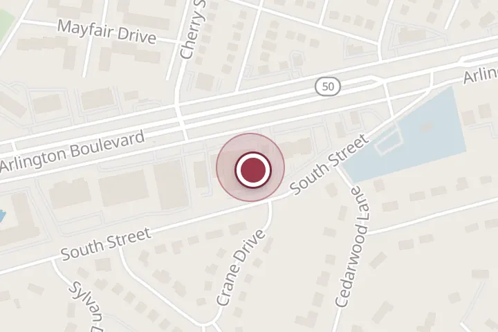 Street map around 6533, 2035 Arlington Blvd Suite A 2035, A, Falls Church, with a pin at Metro Windows and Glass Repair LLC