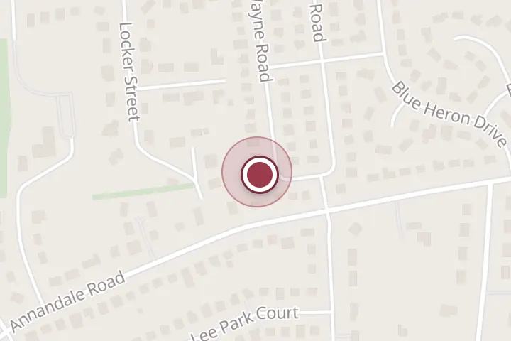 Street map around 3248 Wayne Rd, Falls Church, with a pin at Mike's Air Treatment Inc