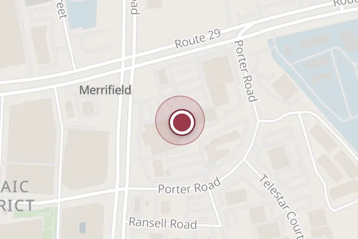 Street map around 2853 Gallows Rd, Falls Church, with a pin at Mosaic Nails & Spa