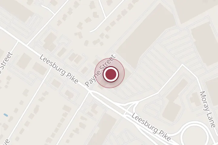 Street map around 3403 Payne St, Falls Church, with a pin at Muebleria El Porvenir