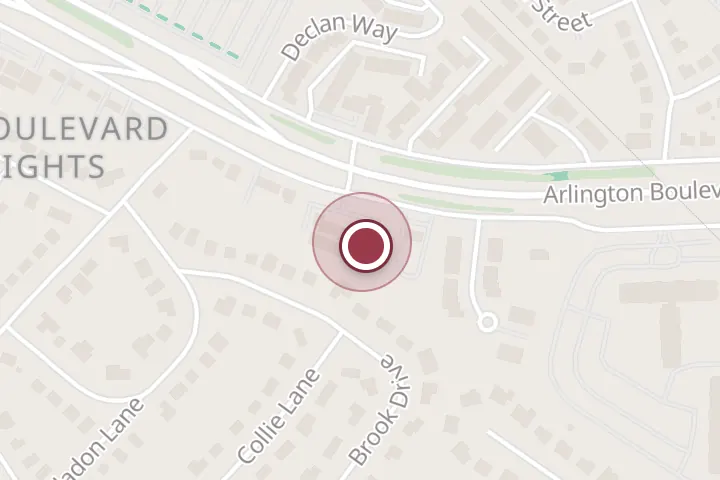 Street map around 6051A Arlington Blvd, Falls Church, with a pin at N N Law Office