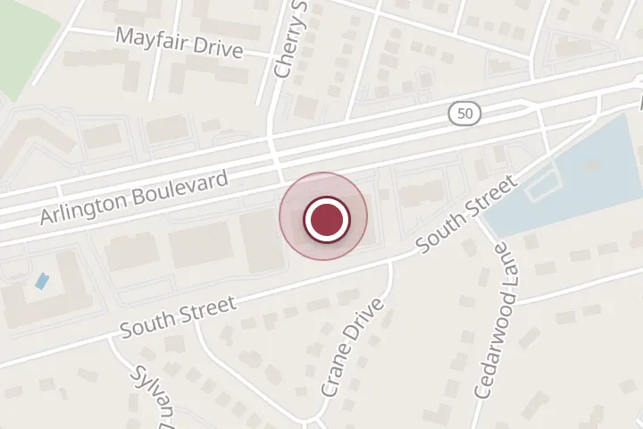 Street map around 6539 Arlington Blvd, Falls Church, with a pin at Neko HVAC