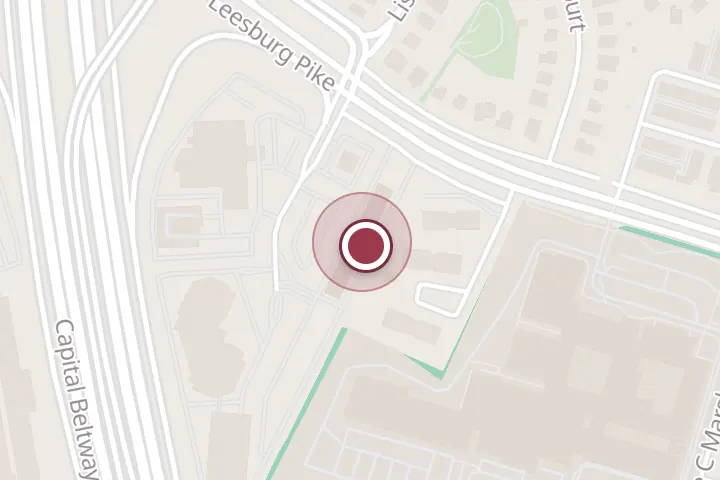 Street map around 7777 Leesburg Pike Ste 3LN, Falls Church, with a pin at NewRay Development