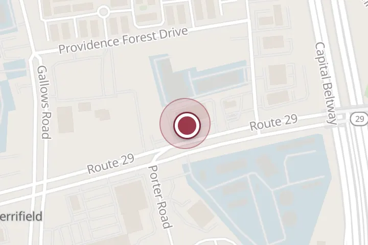Street map around 8100 Lee Hwy, Falls Church, with a pin at Open Road Restaurant and Bar