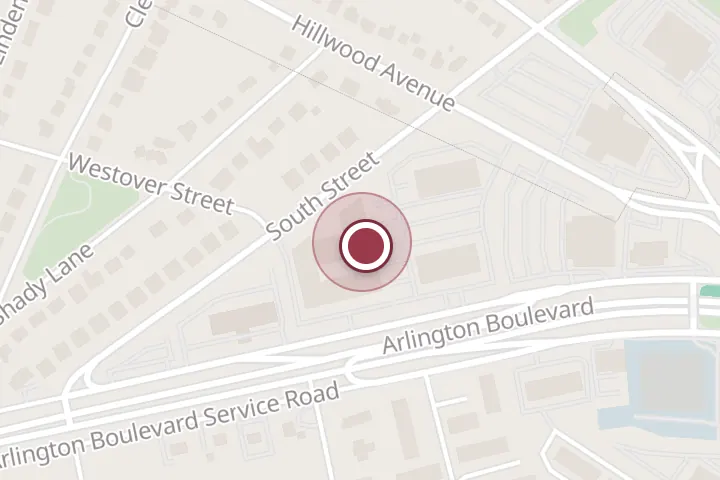 Street map around 6410 Arlington Blvd, Falls Church, with a pin at Orangetheory Fitness