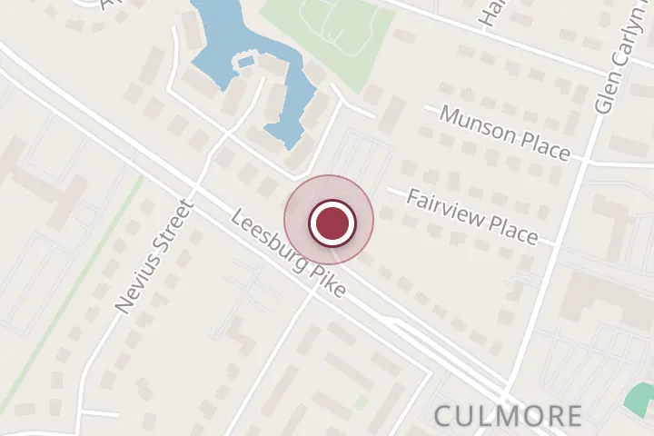 Street map around 6066 Leesburg Pike #400, Falls Church, with a pin at Pacati Insurance Solutions LLC