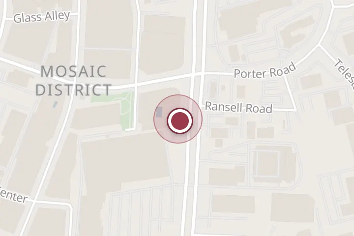 Street map around 8191 Strawberry Ln Suite A, Falls Church, with a pin at Panera Bread