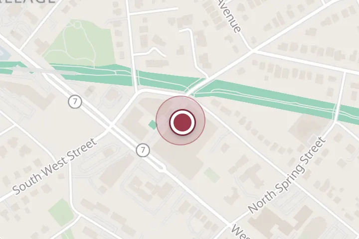 Street map around 112 Founders Ave, Falls Church, with a pin at Paragon Theaters Founders Row + Axis15 Extreme