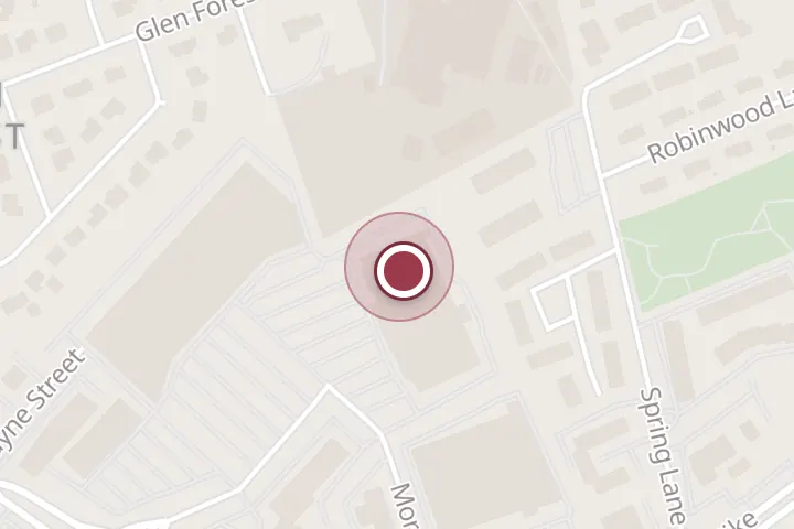 Street map around 5801 Leesburg Pike, Falls Church, with a pin at Party City at Staples