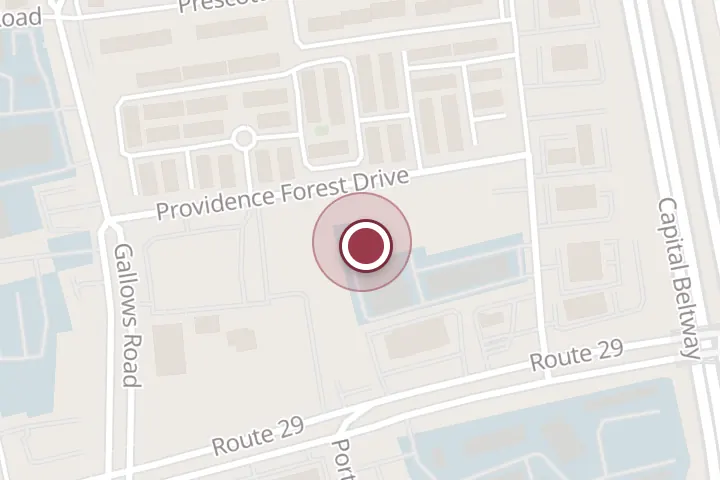Street map around 2880 Hartland Rd, Falls Church, with a pin at Paul's Best Lawn Service, Inc.