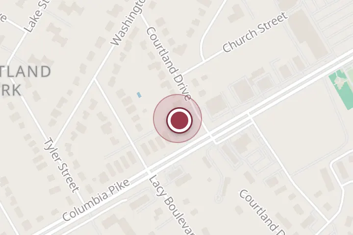 Street map around 3508 Courtland Dr, Falls Church, with a pin at Pho Ngoc Hung