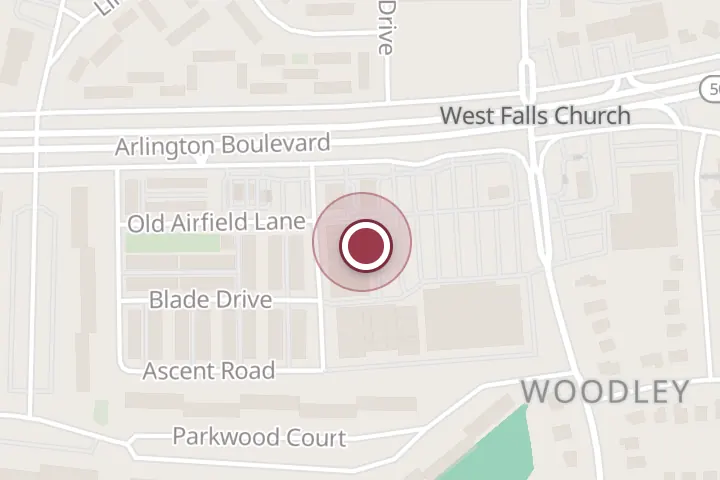 Street map around 7263H Arlington Blvd, Falls Church, with a pin at Pho Thin 13 Lo Duc
