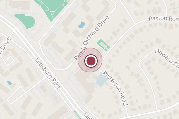 Street map around 7460 Patterson Rd, Falls Church, with a pin at Pimmit Hills Sunoco